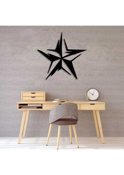 Dalgalı Efektli Yıldız Duvar Oda Ev Aksesuarı Ahşap Tablo 50 x 49 cm fiyatları
