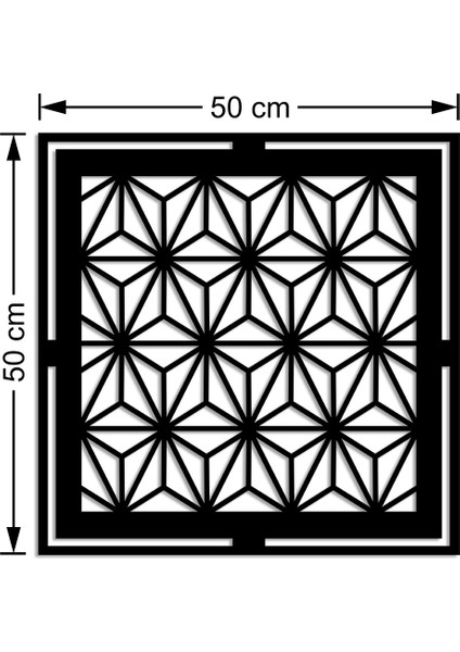 Geometrik Geometrik Kare Form Duvar Ev Aksesuarı Ahşap Tablo 50 x 50 cm