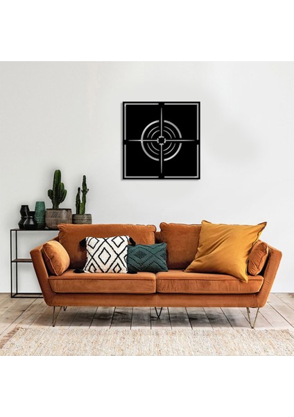 Geometrik Hedef Nişangahı Duvar Oda Ev Aksesuarı Ahşap Tablo 50 x 50 cm