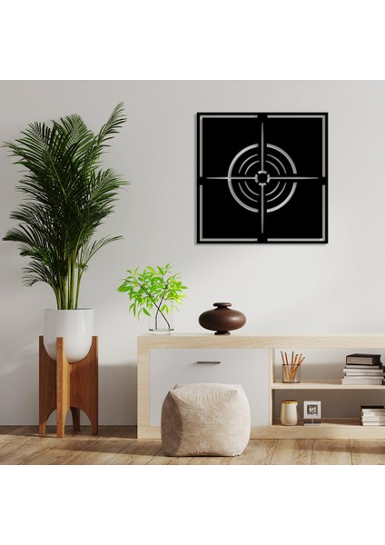 Geometrik Hedef Nişangahı Duvar Oda Ev Aksesuarı Ahşap Tablo 50 x 50 cm