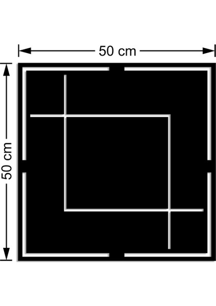 Geometrik Kare Parçalı Geometrik Form Duvar Ev Aksesuarı Ahşap Tablo 50 x 50 cm