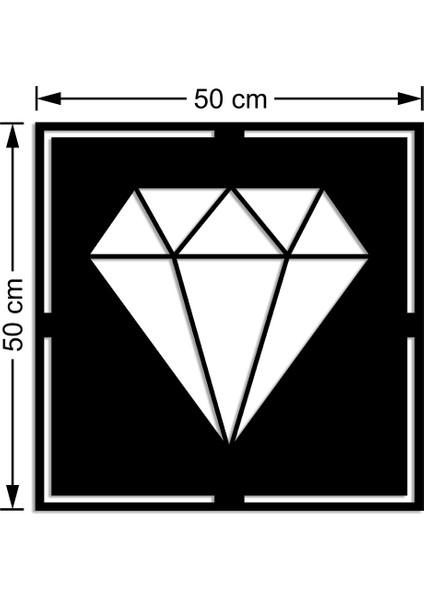 Geometrik Parçalardan Oluşmuş Elmas Duvar Ev Aksesuarı Ahşap Tablo 50 x 50 cm modelleri