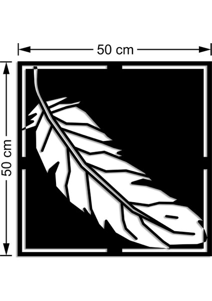 Geometrik Parçalardan Oluşmuş Kuş Tüyü Duvar Aksesuarı Ahşap Tablo 50 x 50 cm