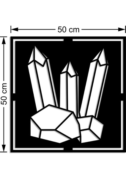 Geometrik Parçalı Desenli Ametist Taşı Duvar Oda Aksesuar Ahşap Tablo 50 x 50 cm