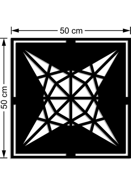 Geometrik Parçalı Geometrik Form Duvar Oda Ev Aksesuarı Ahşap Tablo 50 x 50 cm