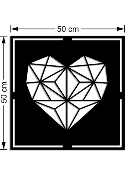 Geometrik Parçalı Iç Içe Elmas Desenli Duvar Ev Aksesuarı Ahşap Tablo 50 x 50 cm