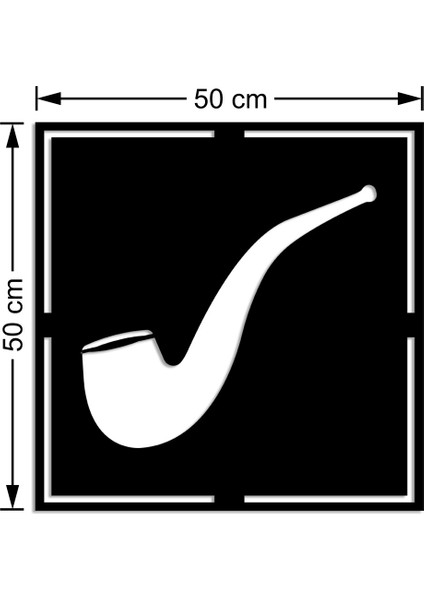 Geometrik Pipo Figürü Duvar Oda Ev Aksesuarı Ahşap Tablo 50 x 50 cm