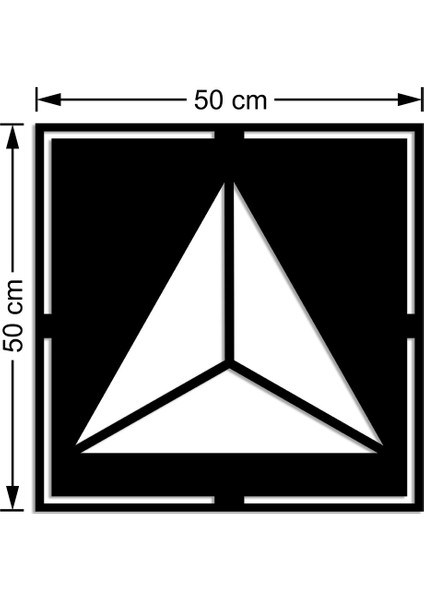 Geometrik Üçgen Desenli Geometrik Form Duvar Aksesuarı Ahşap Tablo 50 x 50 cm