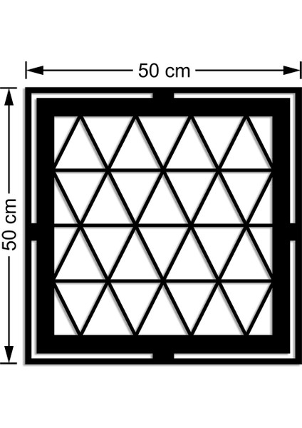 Geometrik Üçgen Parçalı Geometrik Form Duvar Ev Aksesuarı Ahşap Tablo 50 x 50 cm