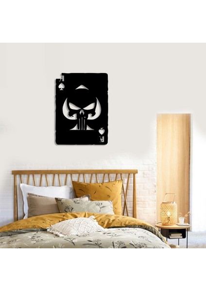 Iskambil Kağıdı ve Punisher Duvar Oda Ev Aksesuarı Ahşap Tablo 36 x 50 cm