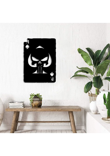 Iskambil Kağıdı ve Punisher Duvar Oda Ev Aksesuarı Ahşap Tablo 36 x 50 cm