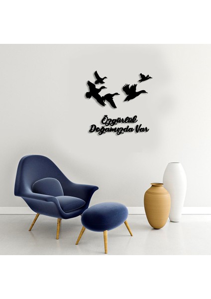 Özgürlük Doğamızda Var Kuşlar Duvar Oda Ev Aksesuarı Ahşap Tablo 50 x 47 cm fiyatları