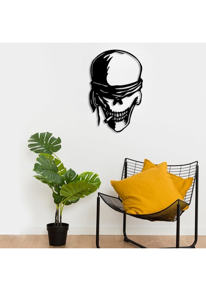 Skull Kurukafa Duvar Oda Ev Aksesuarı Ahşap Tablo 33 x 50 cm