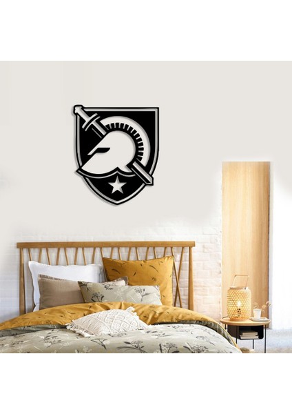 Spartalı Asker Kaskı ve Kalkan Duvar Oda Ev Aksesuarı Ahşap Tablo 42 x 50 cm