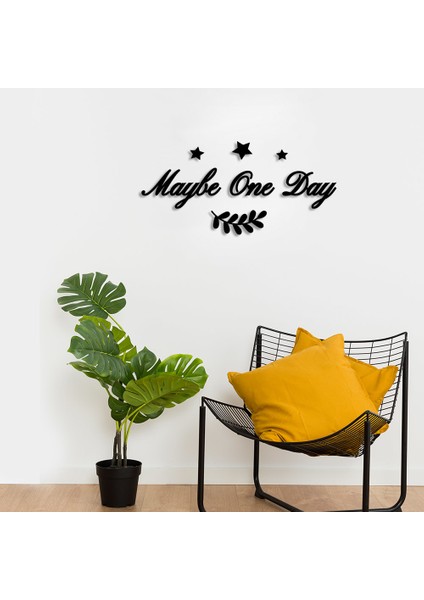 Yıldız ve Maybe One Day Kuşlar Duvar Oda Ev Aksesuarı Ahşap Tablo 50 x 23 cm