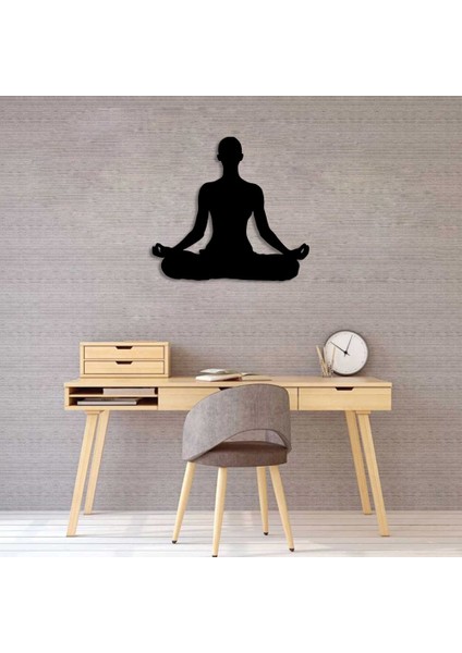 Yoga Yapan Kadın Figürü Duvar Oda Ev Aksesuarı Ahşap Tablo 50 x 45 cm fiyatları