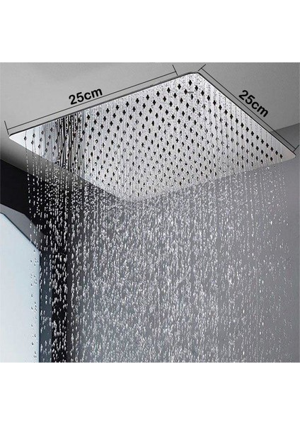 Banyo Sart Kare Tepe Duş Seti Başlığı 25X25 Paslanmaz Metal fırsatları