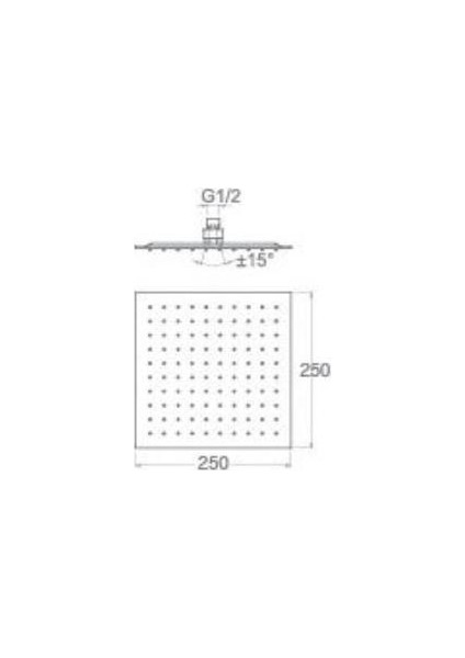 Banyo Sart Kare Tepe Duş Seti Başlığı 25X25 Paslanmaz Metal indirimleri
