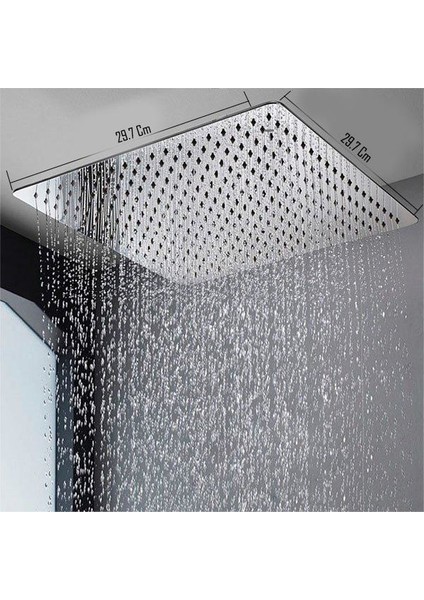 Banyo Sart Kare Tepe Duş Seti Başlığı 30X30 Paslanmaz Metal modelleri