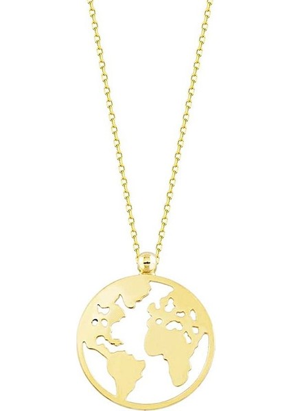 Altın Dünya Kolye 14K Gold