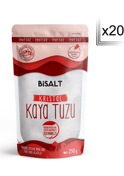 Kristal Kaya Tuzu Sofralık (X20) 250 gr