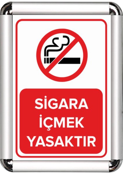 Sigara Içmek Yasaktır A3 Cerceveli Uyarı ve Yönlendirme Levhası