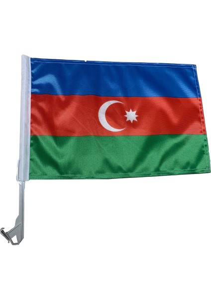 Azerbaycan Araç Konvoy Bayrağı 30 x 45 cm