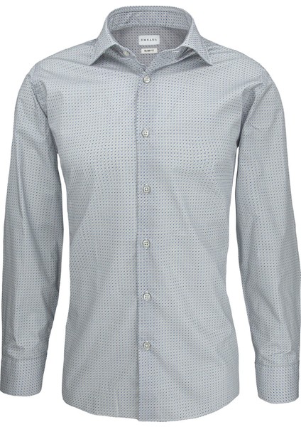 Mavi Desenli Gri Slim Fit Print Gömlek