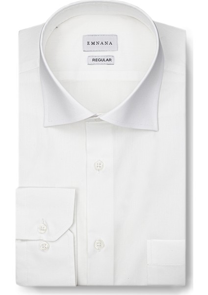 Beyaz Regular Fit Cepli Gömlek