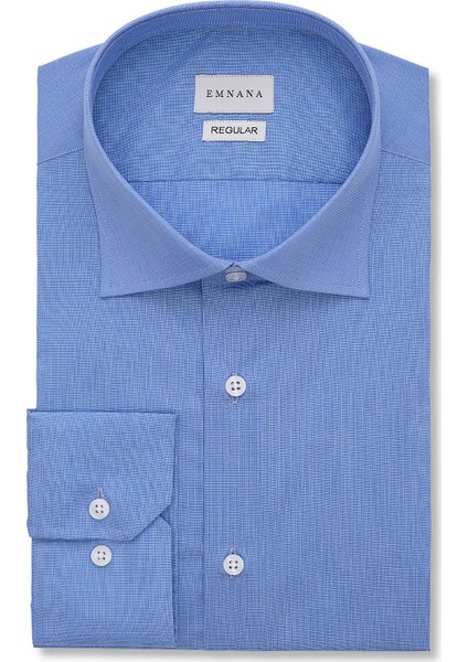 Buruşmaz (Wrinkle Free) Mavi Regular Fit Gömlek