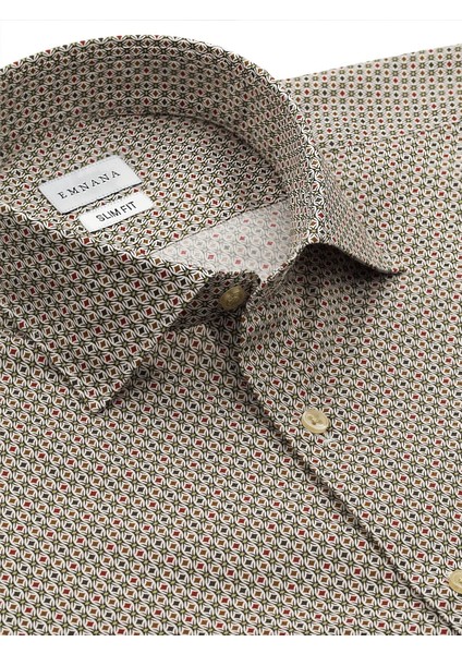 Çok Renkli Slim Fit Print Gömlek