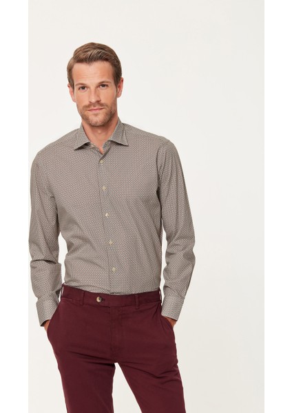 Çok Renkli Slim Fit Print Gömlek