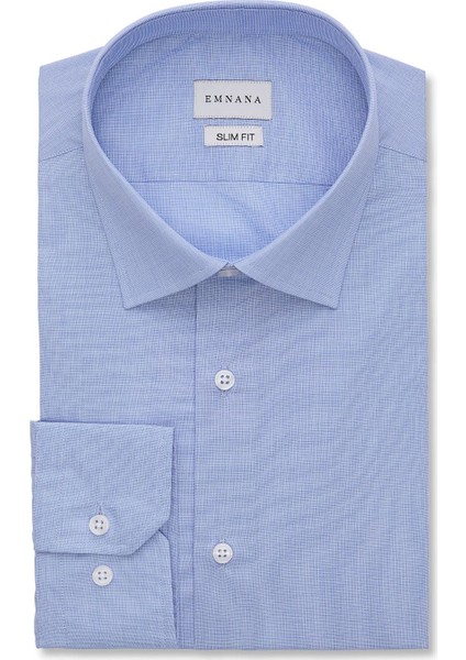 Buruşmaz (Wrinkle Free) Açık Mavi Slim Fit Gömlek