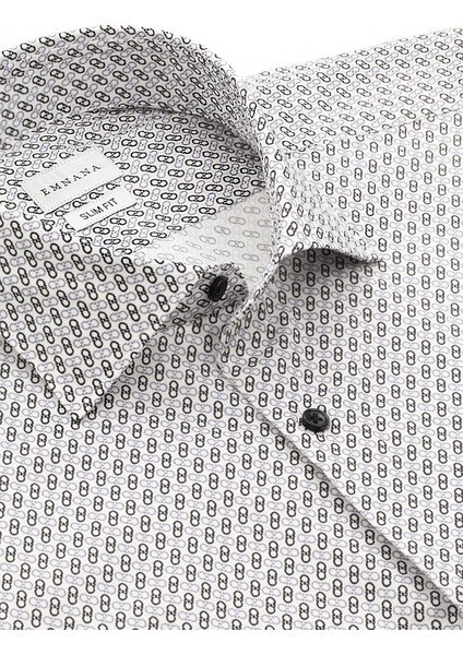 Beyaz Desenli Slim Fit Print Gömlek fiyatları