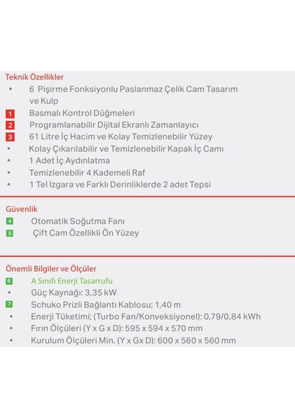 Bo O6445 W Ankastre Fırın