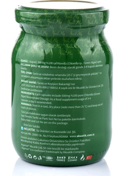 Chlorella Yosun Besin Takviyesi