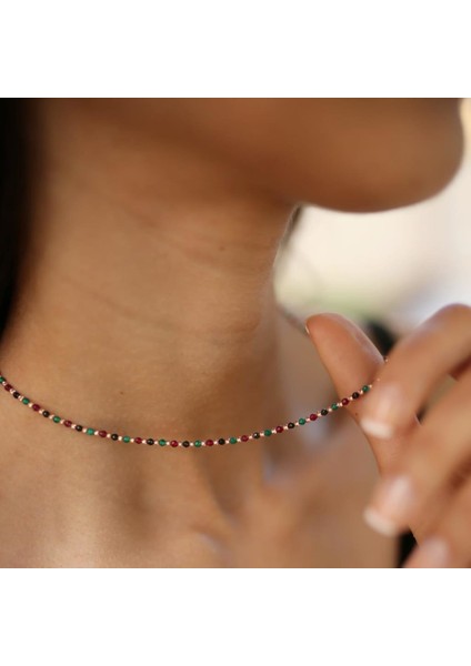 Renkli Taşlı Kolye