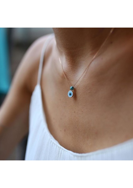 Firuzeli Mine Göz Kolye