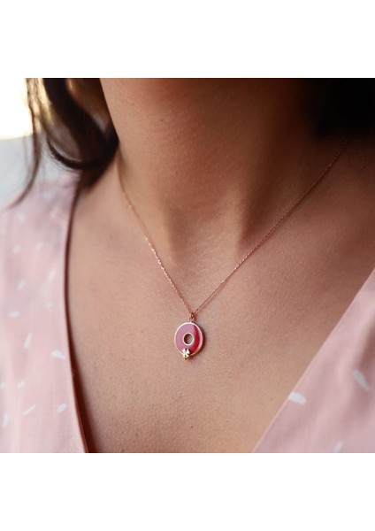 Mineli Halka Yonca Kolye