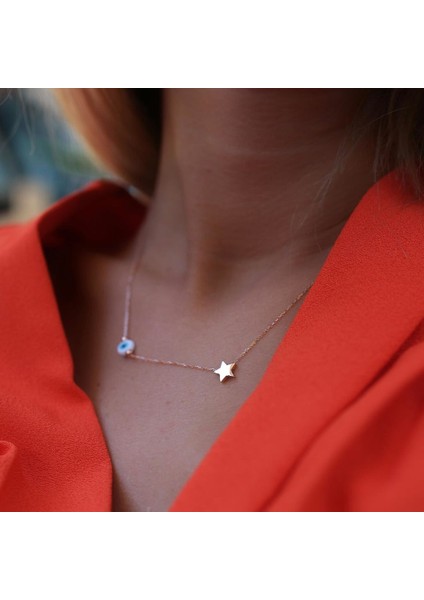 Cam Gözlü Yıldız Kolye