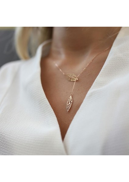 Telkari Yaprak Kolye