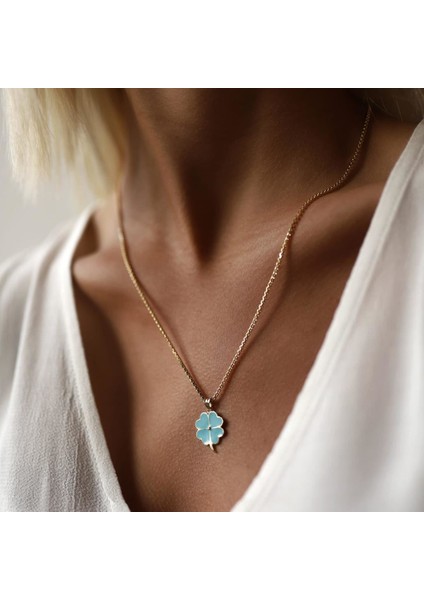 Mavi Yonca Kolye