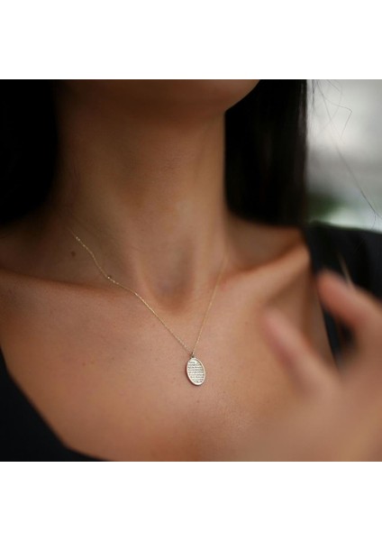 Ayetel Kürsi Oval Kolye