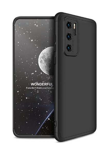 Huawei P40 Pro Kılıf 360 Derece Tam Koruma Sert Mika Orijinal AYS GKK Darbe Emici Kapak