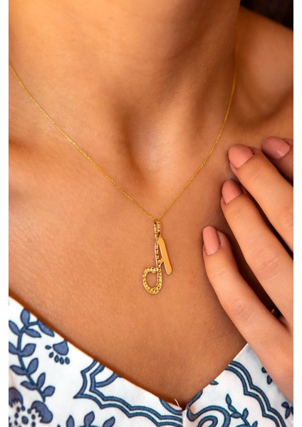 El Yazısı A Harf Altın Kolye
