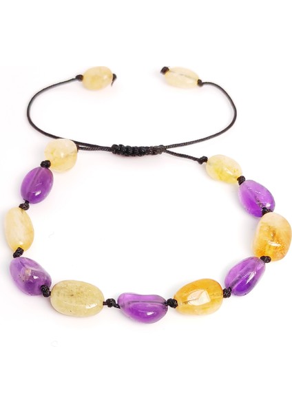 Ametist Sitrin Örme Bileklik