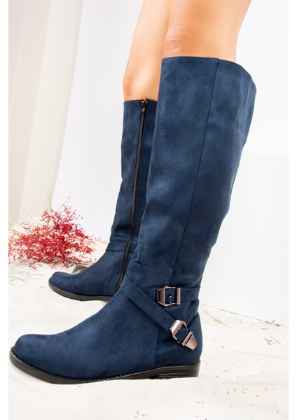 Lacivert Süet Kadın Çizme E726203402