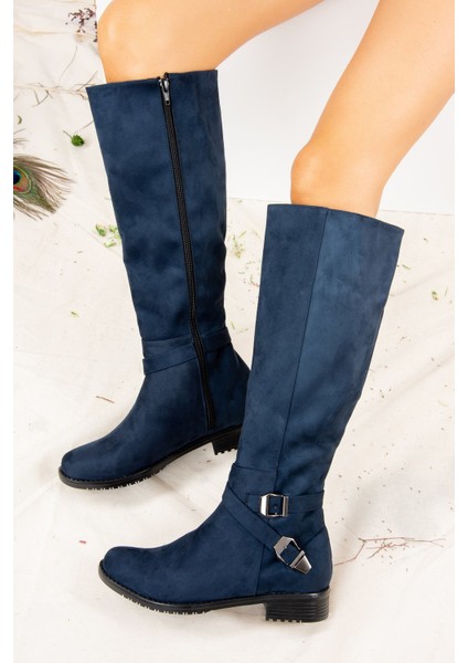 Lacivert Süet Kadın Çizme E726203402 modelleri