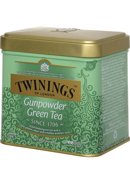 Green Gunpowder Tea Yeşil Çay Teneke Kutu 100 gr