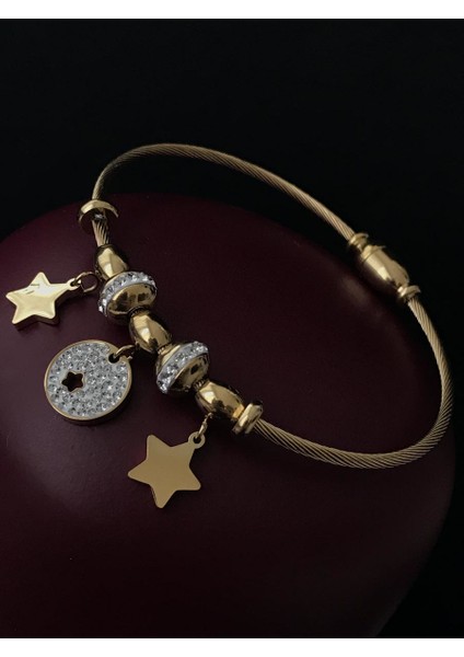 Gold Yıldız Charm Bileklik